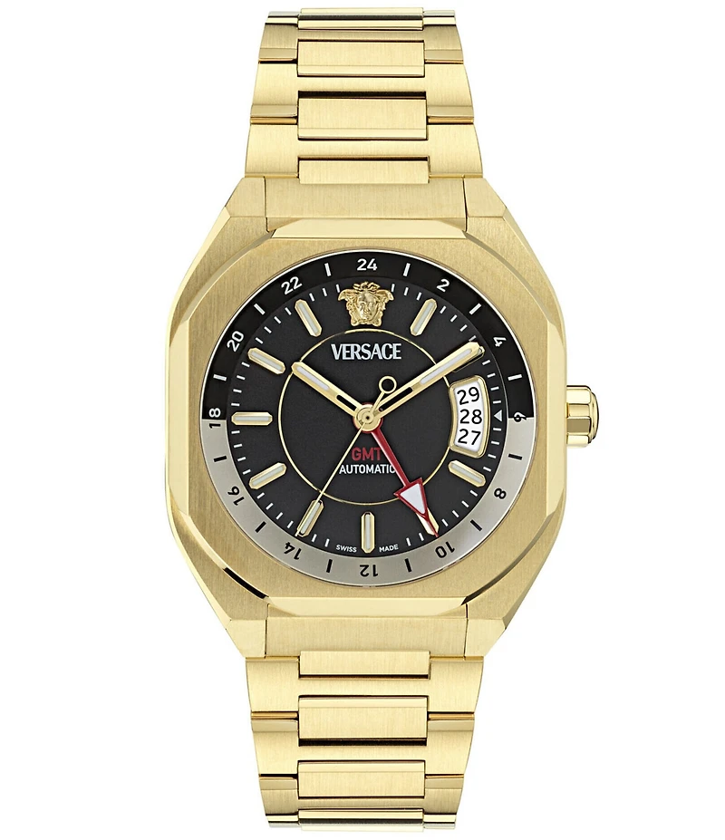 Versace Men's V-Contempo GMT Automatic Gold Tone Stainless Steel Bracelet Watch