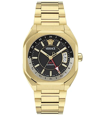 Versace Men's V-Contempo GMT Automatic Gold Tone Stainless Steel Bracelet Watch