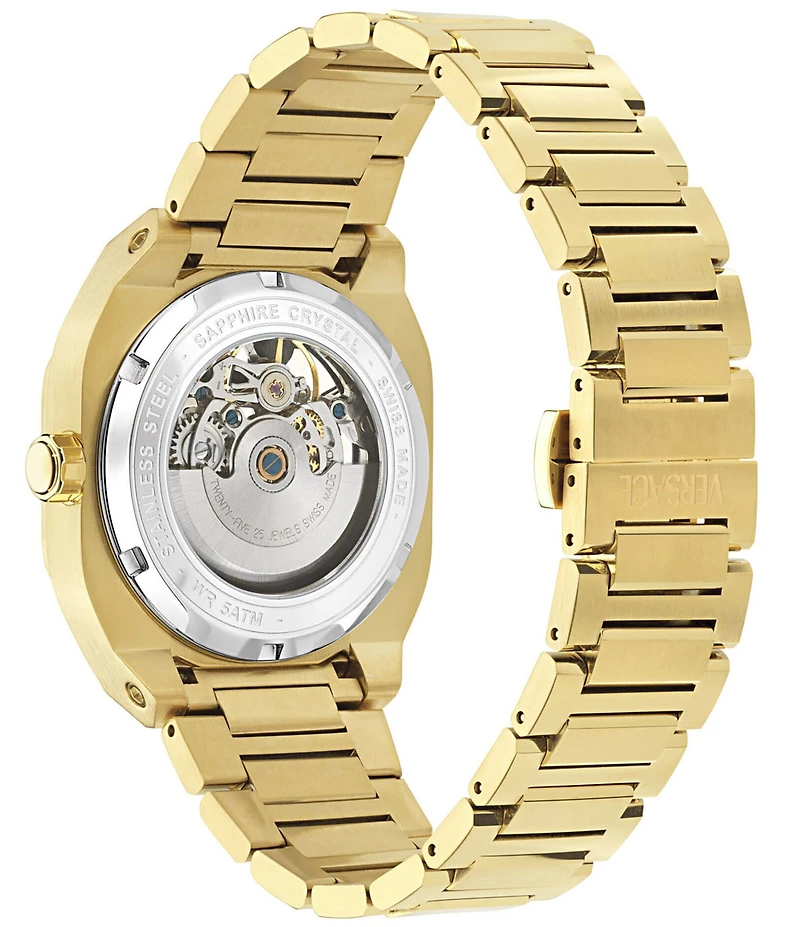 Versace Men's V-Contempo GMT Automatic Gold Tone Stainless Steel Bracelet Watch