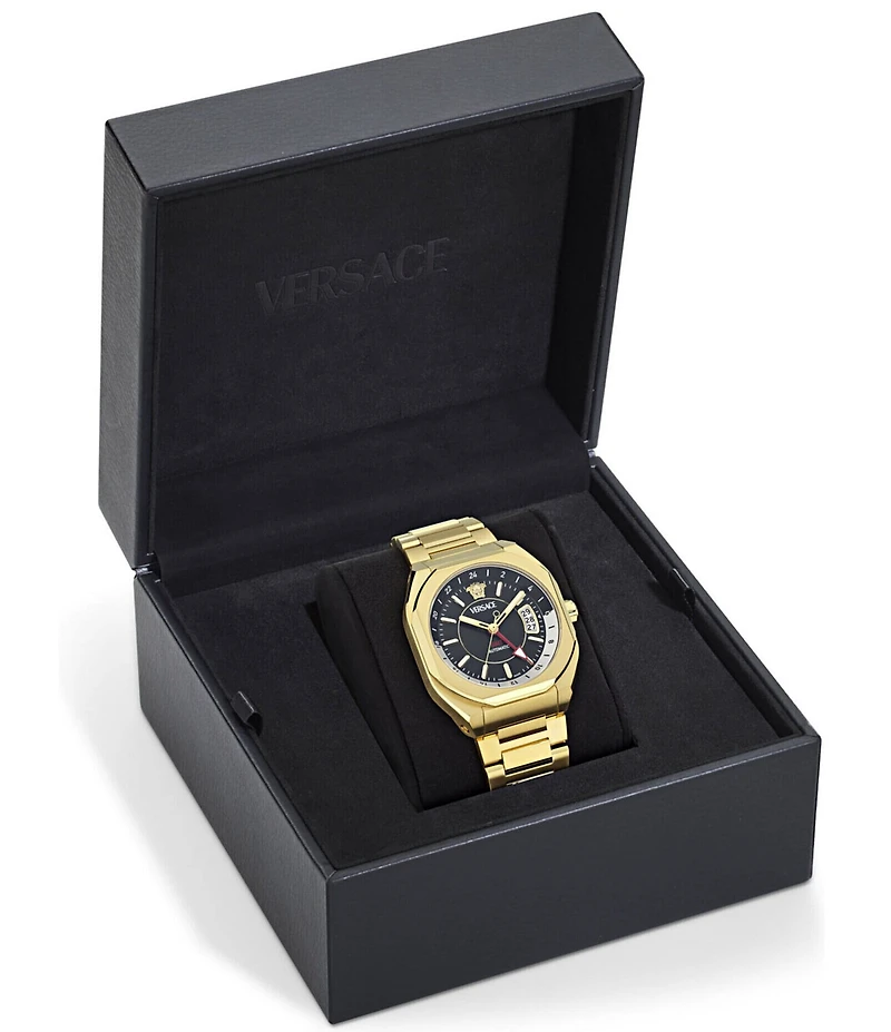 Versace Men's V-Contempo GMT Automatic Gold Tone Stainless Steel Bracelet Watch