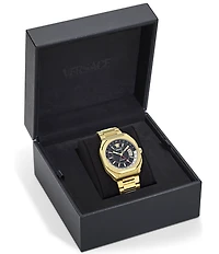 Versace Men's V-Contempo GMT Automatic Gold Tone Stainless Steel Bracelet Watch