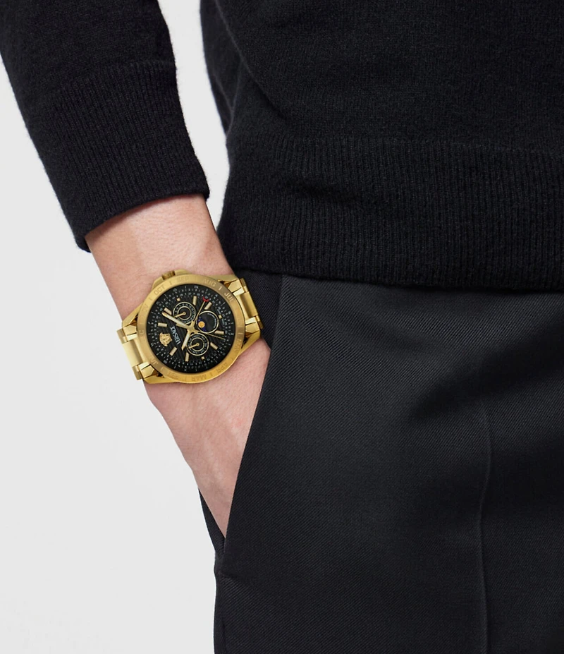 Versace Men's V-Galaxy Moonphase Chronograph Stainless Steel Bracelet Watch