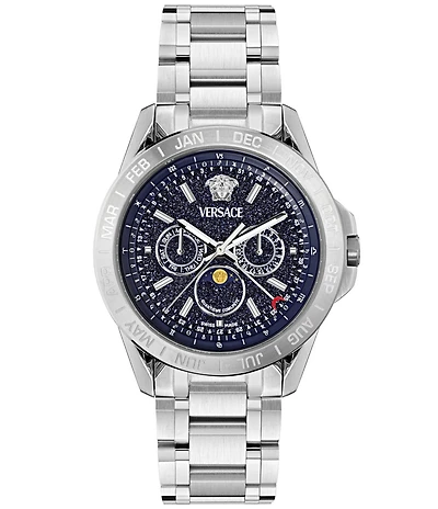 Versace Men's V-Galaxy Moonphase Chronograph Stainless Steel Watch