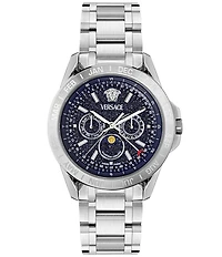 Versace Men's V-Galaxy Moonphase Chronograph Stainless Steel Watch