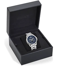 Versace Men's V-Galaxy Moonphase Chronograph Stainless Steel Watch
