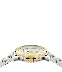 Versace Men's V-Galaxy Moonphase Chronograph Two Tone Stainless Steel Bracelet Watch
