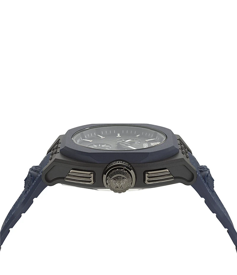 Versace Men's V-Legend Chronograph Navy Blue and Black Strap Watch