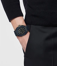 Versace Men's V-Legend Chronograph Navy Blue and Black Strap Watch
