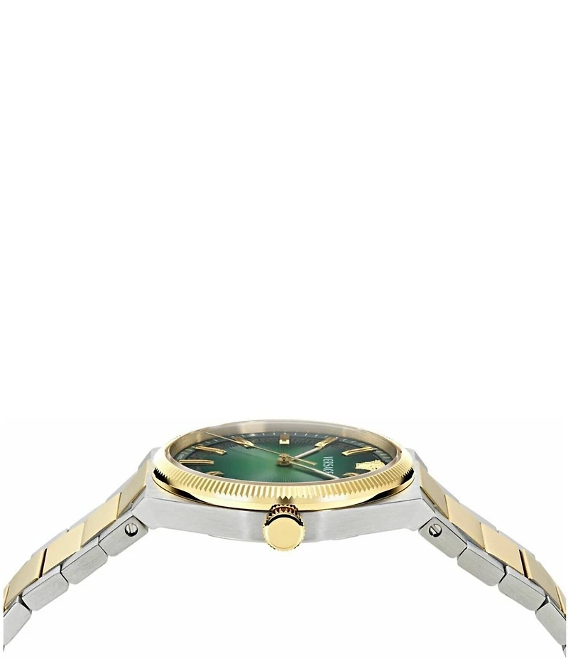 Versace Men's V-Leo Quartz Analog Two Tone Stainless Steel Bracelet Watch
