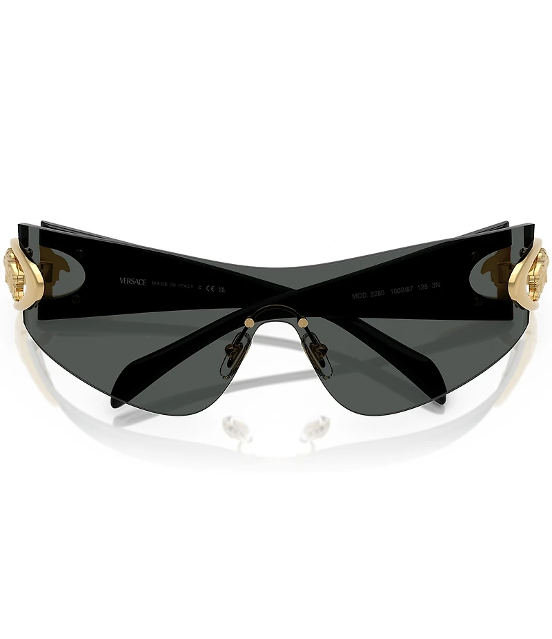 Versace Men's VE2280 42mm Rimless Wrap Sunglasses