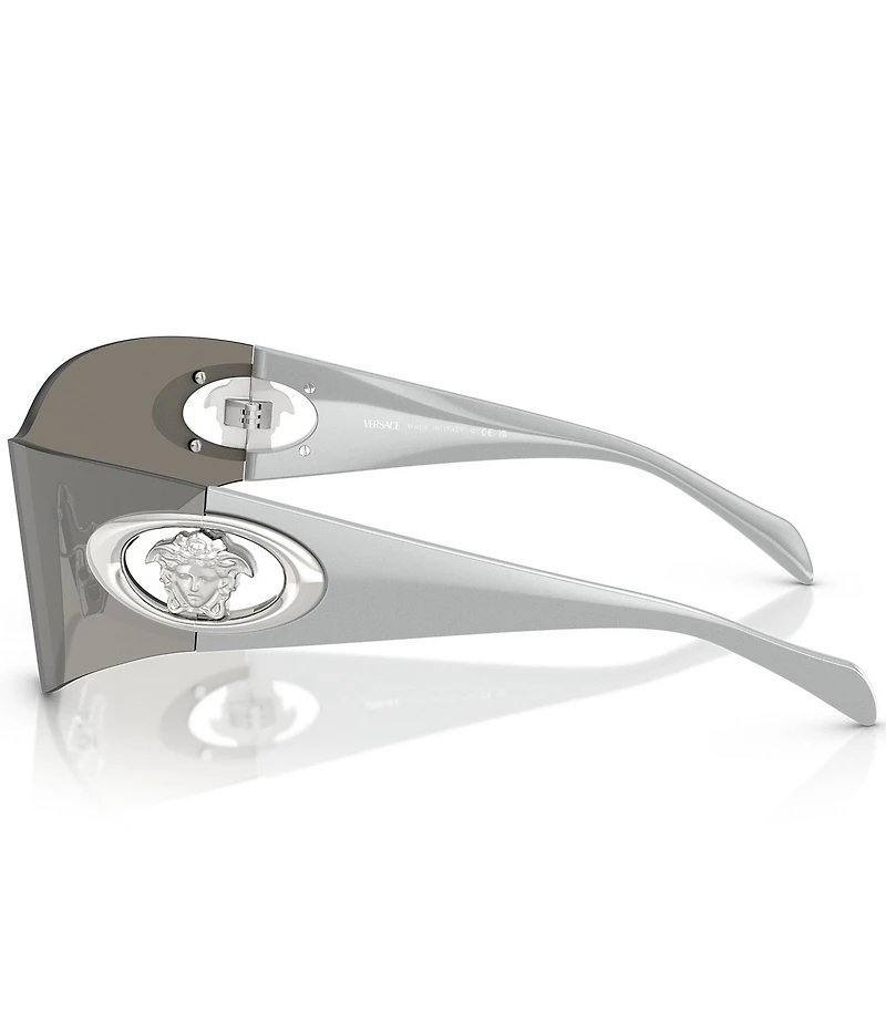 Versace Men's VE2280 42mm Wraparound Shield Sunglasses