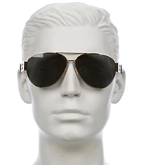 Versace Unisex Greca 61mm Aviator Sunglasses