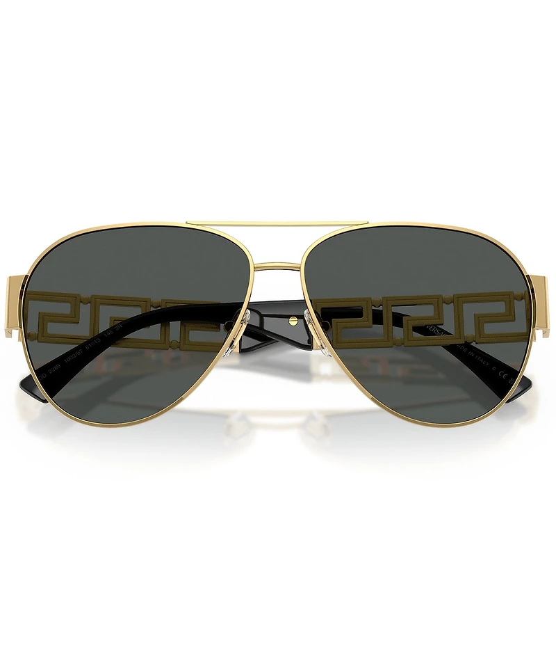 Versace Unisex Greca 61mm Aviator Sunglasses