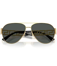 Versace Unisex Greca 61mm Aviator Sunglasses