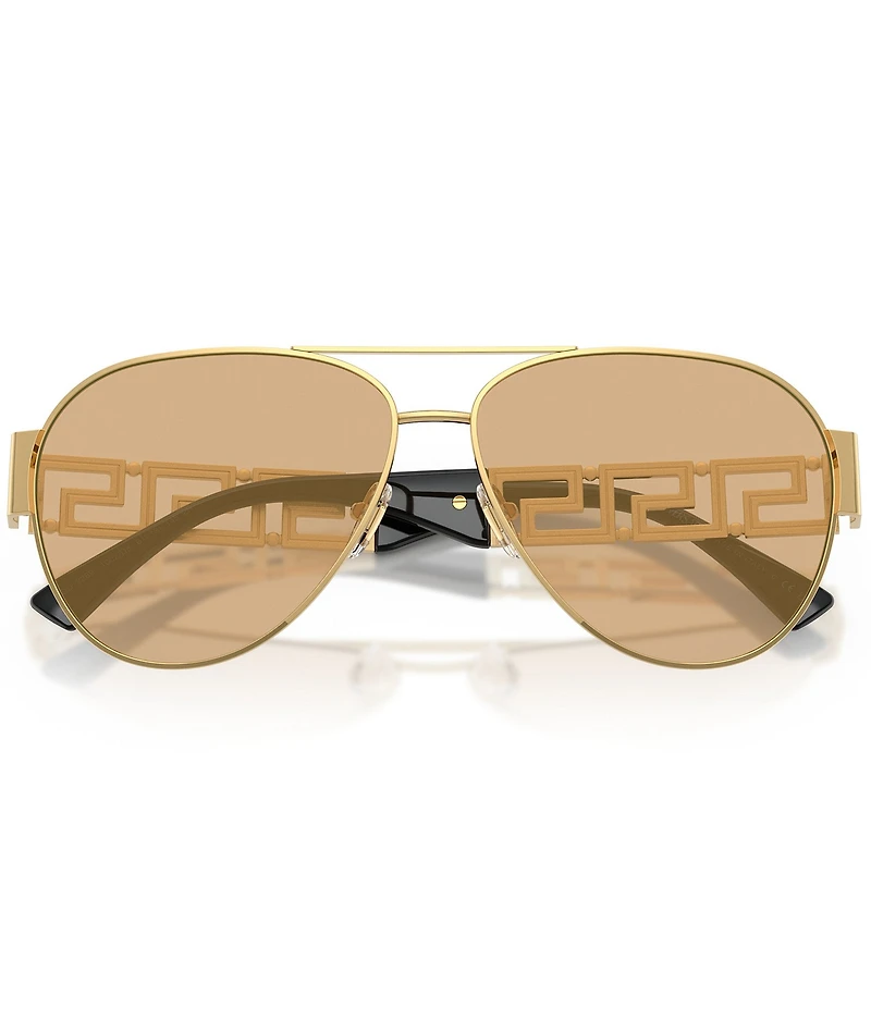 Versace Unisex Greca 61mm Aviator Sunglasses
