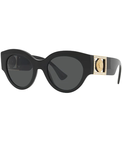 Versace Women's Vintage Crystals Round Sunglasses