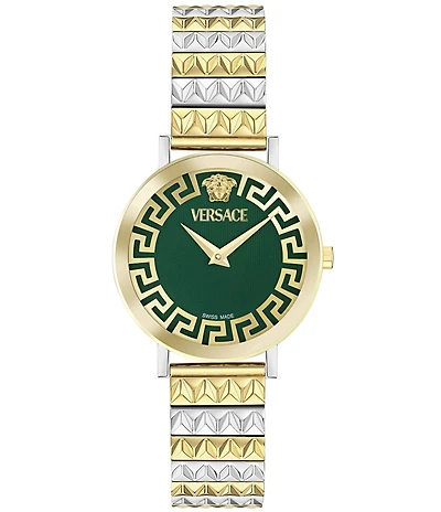 Versace Women's Daedalus Analog Two Tone Stainless Steel Bracelet Watch