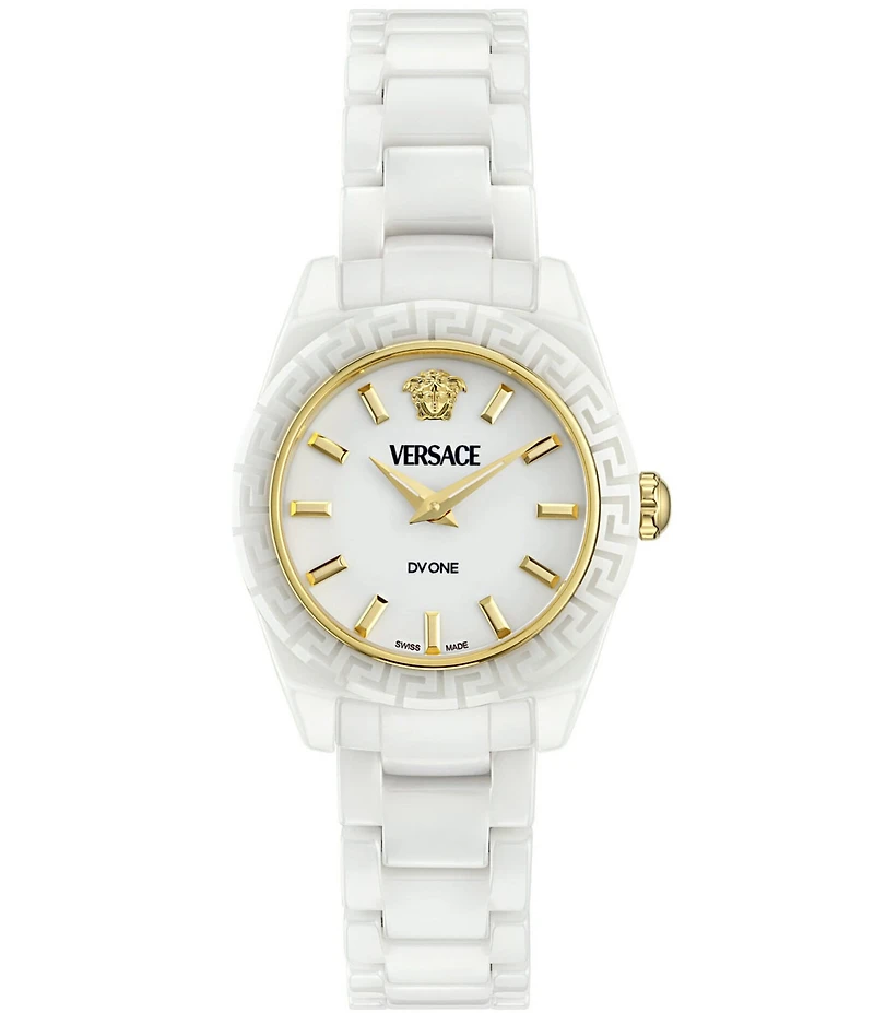Versace Women's DV One Mini Analog Solid Black Toned Ceramic Bracelet Watch