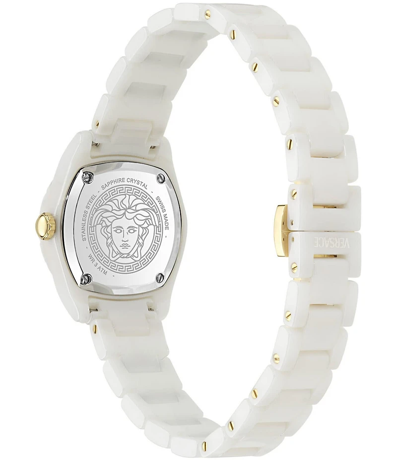 Versace Women's DV One Mini Analog Solid Black Toned Ceramic Bracelet Watch