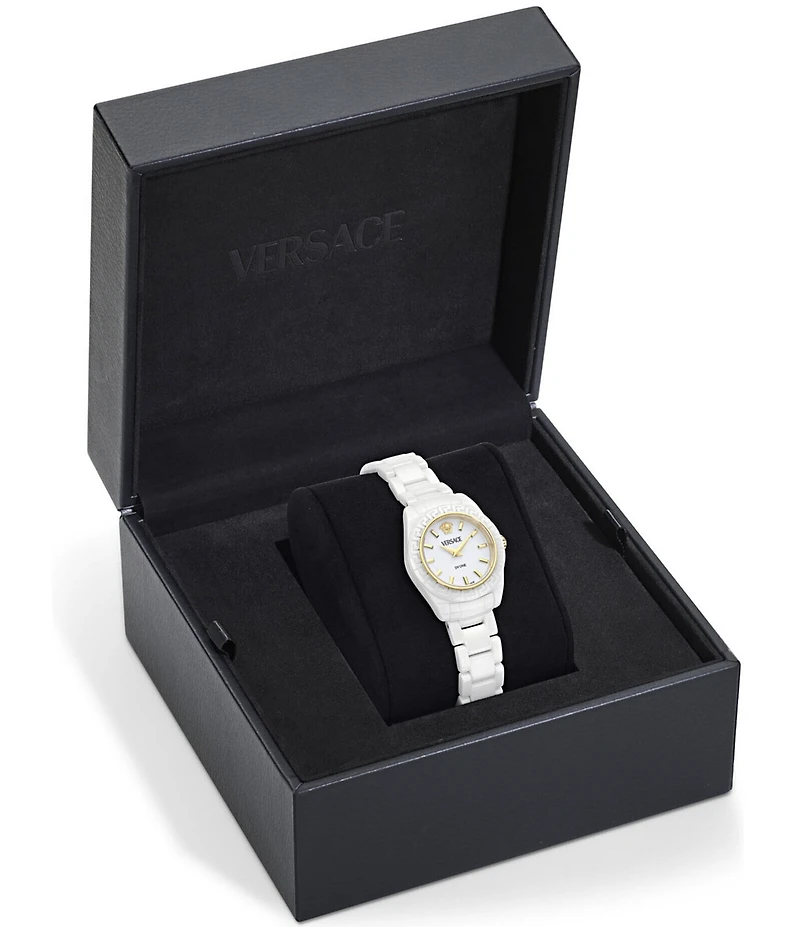 Versace Women's DV One Mini Analog Solid Black Toned Ceramic Bracelet Watch