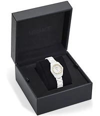 Versace Women's DV One Mini Analog Solid Black Toned Ceramic Bracelet Watch
