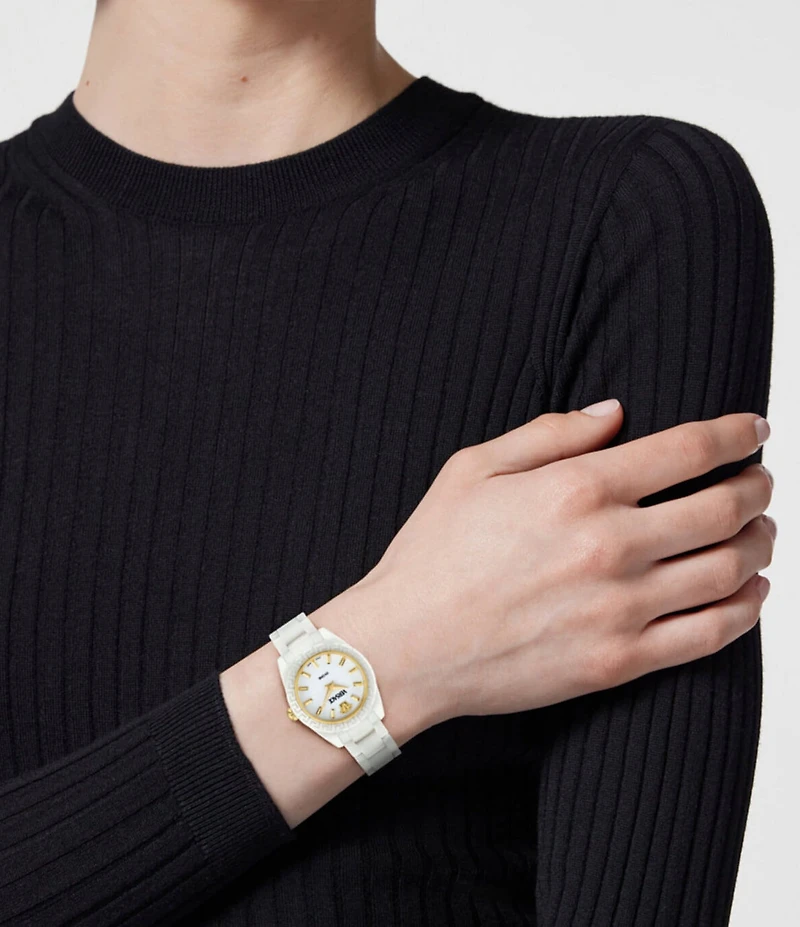 Versace Women's DV One Mini Analog Solid Black Toned Ceramic Bracelet Watch