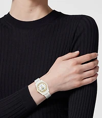Versace Women's DV One Mini Analog Solid Black Toned Ceramic Bracelet Watch