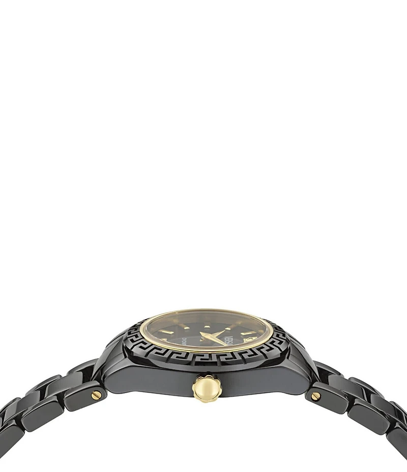 Versace Women's DV One Mini Analog Solid Black Toned Ceramic Bracelet Watch