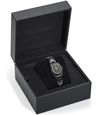 Versace Women's DV One Mini Analog Solid Black Toned Ceramic Bracelet Watch