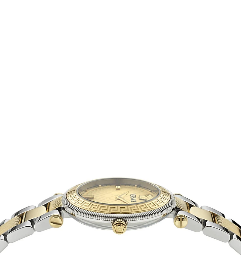 Versace Women's Gold Dial Reve Analog Two Tone Stainless Steel Bracelet Watch