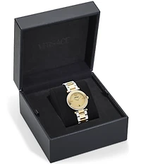 Versace Women's Gold Dial Reve Analog Two Tone Stainless Steel Bracelet Watch
