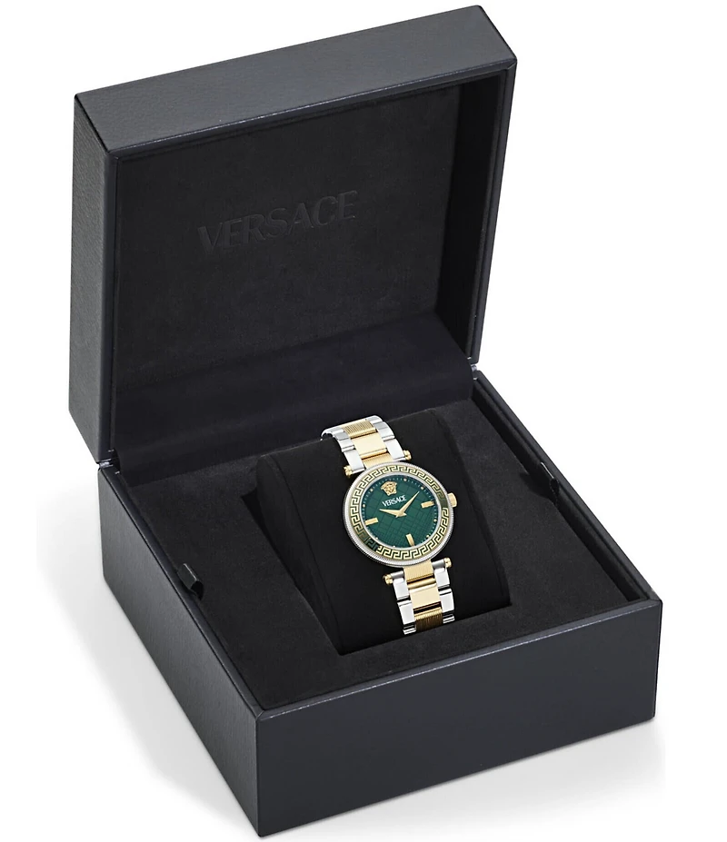 Versace Women's Gold Dial Reve Analog Two Tone Stainless Steel Bracelet Watch