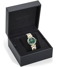 Versace Women's Gold Dial Reve Analog Two Tone Stainless Steel Bracelet Watch