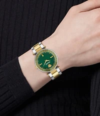 Versace Women's Gold Dial Reve Analog Two Tone Stainless Steel Bracelet Watch