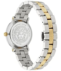 Versace Women's Greca Flourish Quartz Analog Two Tone Stainless Steel Bracelet Watch