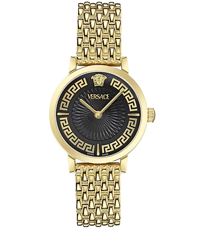 Versace Women's Greca Fortuna Analog Gold Tone Stainless Bracelet Watch