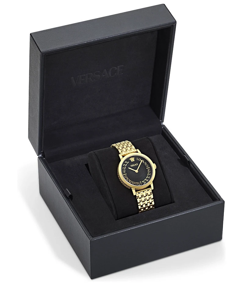 Versace Women's Greca Fortuna Analog Gold Tone Stainless Bracelet Watch
