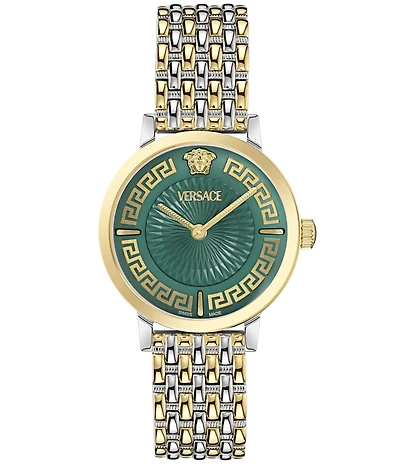 Versace Women's Greca Fortuna Analog Two Tone Stainless Bracelet Watch