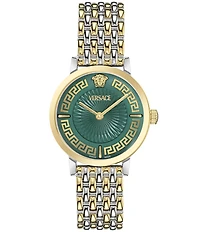 Versace Women's Greca Fortuna Analog Two Tone Stainless Bracelet Watch