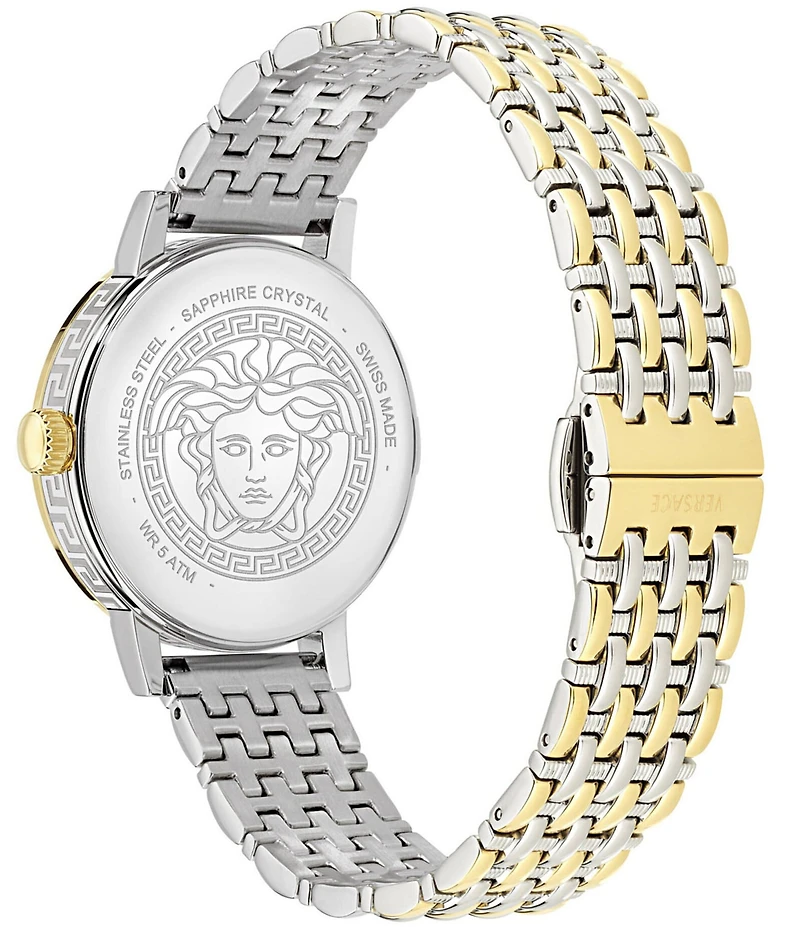 Versace Women's Greca Fortuna Analog Two Tone Stainless Bracelet Watch