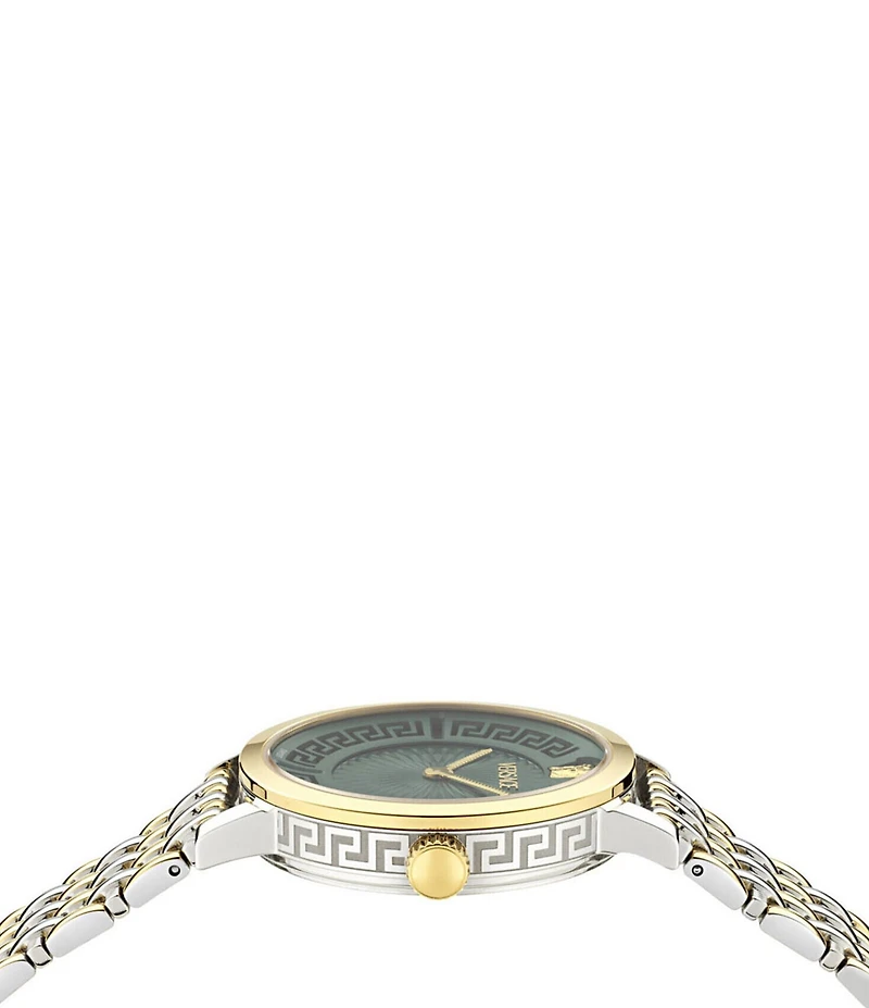 Versace Women's Greca Fortuna Analog Two Tone Stainless Bracelet Watch