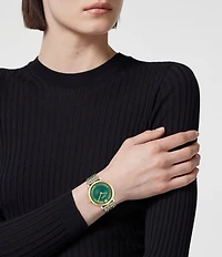Versace Women's Greca Fortuna Analog Two Tone Stainless Bracelet Watch