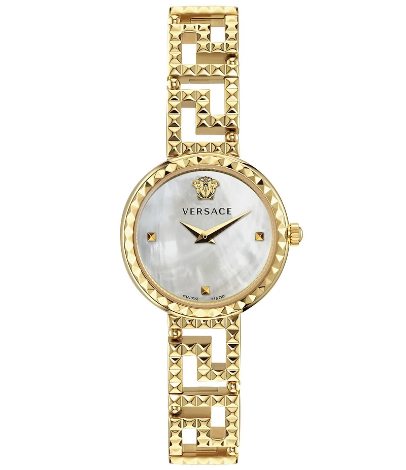 Versace Women's Greca Goddess Analog Gold Tone Stainless Steel Bracelet Watch