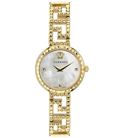 Versace Women's Greca Goddess Analog Gold Tone Stainless Steel Bracelet Watch