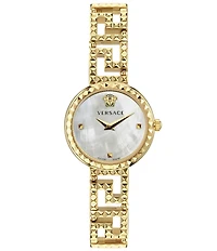 Versace Women's Greca Goddess Analog Gold Tone Stainless Steel Bracelet Watch