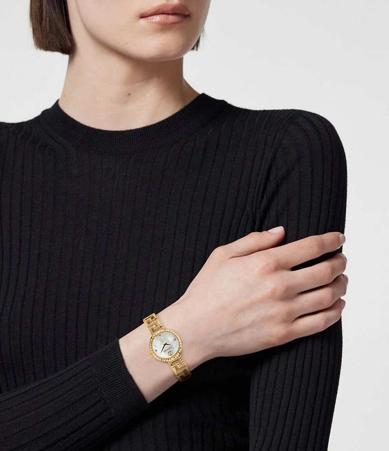 Versace Women's Greca Goddess Analog Gold Tone Stainless Steel Bracelet Watch