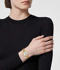 Versace Women's Greca Goddess Analog Gold Tone Stainless Steel Bracelet Watch