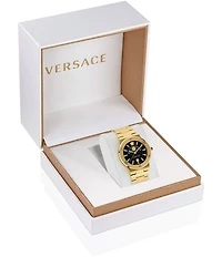 Versace Women's Greca Logo Moonphase Quartz Mechanical Automatic Gold Stainless Steel Bracelet Watch
