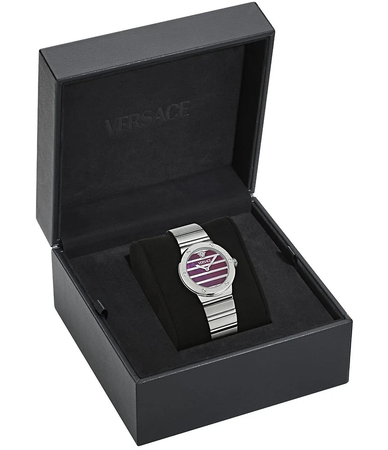 Versace Women's Greca Logo Quartz Analog Stainless Steel Bracelet Watch