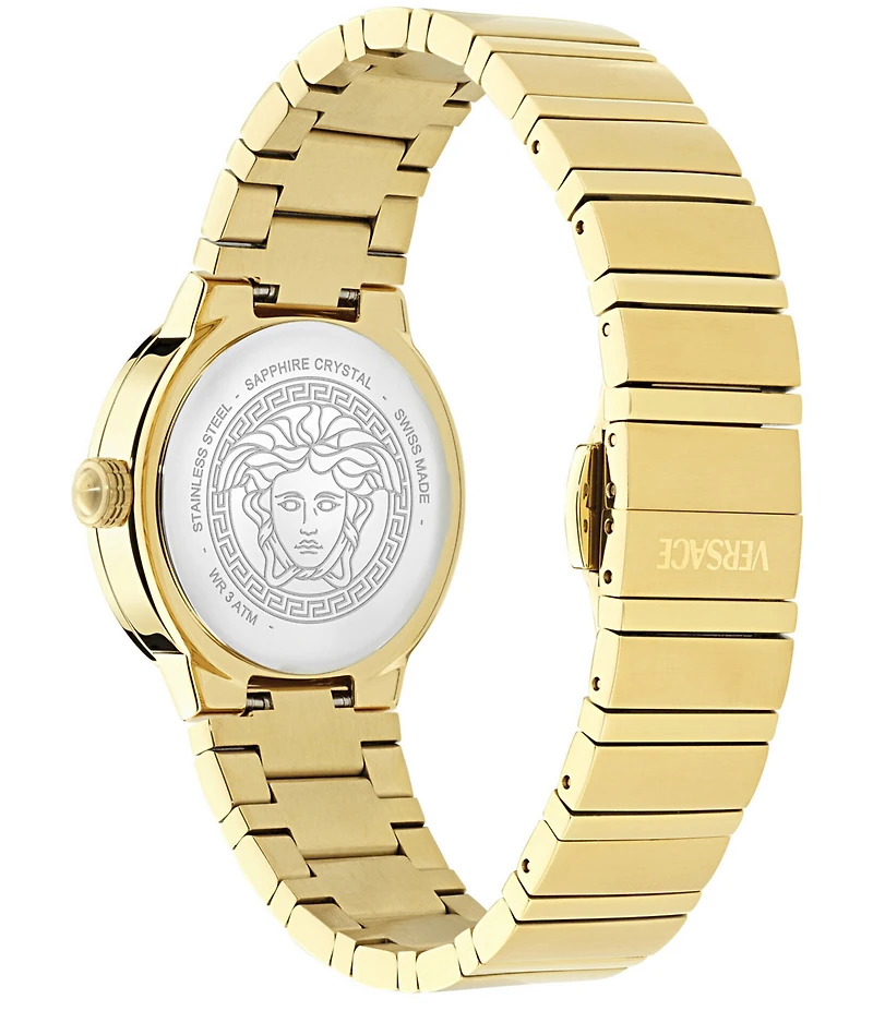 Versace Women's Greca Logo Quartz Analog Gold Tone Stainless Steel Bracelet Watch